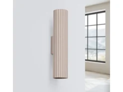 Lámpara De Pared Karbon Minimalista De Aluminio - 2 Fuentes Luminosas - L.6,5 X A.30 Cm - Gris Pardo