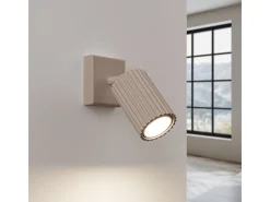 Lámpara De Pared Karbon Minimalista De Aluminio - 1 Fuentes Luminosas - L.8 X A.16 Cm - Gris Pardo