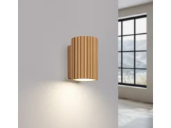 Lámpara De Pared Karbon Minimalista De Aluminio - 1 Fuentes Luminosas - L.6,5 X A.10 Cm - Dorado