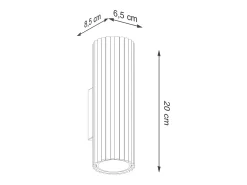 Lámpara De Pared Karbon Minimalista De Aluminio - 2 Fuentes Luminosas - L.6,5 X A.20 Cm - Ocre Rojo