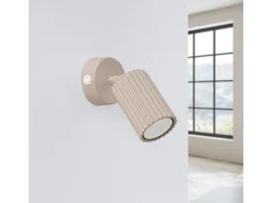 Lámpara De Pared Karbon Minimalista De Aluminio - 1 Fuentes Luminosas - L.8 X A.16 Cm - Gris Pardo