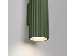Lámpara De Pared Karbon Minimalista De Aluminio - 2 Fuentes Luminosas - L.6,5 X A.30 Cm - Verde Oliva