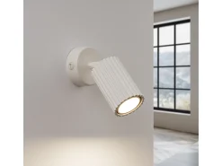 Lámpara De Pared Karbon Minimalista De Aluminio - 1 Fuentes Luminosas - L.8 X A.16 Cm - Beige