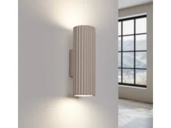 Lámpara De Pared Karbon Minimalista De Aluminio - 2 Fuentes Luminosas - L.6,5 X A.20 Cm - Gris Pardo