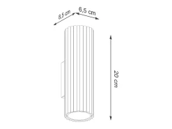 Lámpara De Pared Karbon Minimalista De Aluminio - 2 Fuentes Luminosas - L.6,5 X A.20 Cm - Gris Pardo