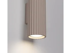 Lámpara De Pared Karbon Minimalista De Aluminio - 2 Fuentes Luminosas - L.6,5 X A.20 Cm - Gris Pardo