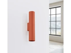 Lámpara De Pared Lagos Desván De Acero - 2 Fuentes Luminosas - L.6 X A.30 Cm - Ocre Rojo