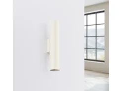 Lámpara De Pared Lagos Desván De Acero - 2 Fuentes Luminosas - L.6 X A.30 Cm - Beige
