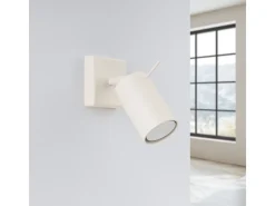 Lámpara De Pared Lagos Moderno De Acero - 1 Fuentes Luminosas - L.8 X A.8 Cm - Beige
