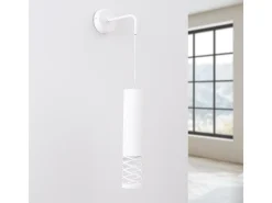 Lámpara De Pared Lami Moderno De Acero - 1 Fuentes Luminosas - L.8 X A.10 Cm - Blanco