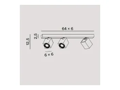 Lámpara de pared LED ODDY orientable cuadrada negra 3xGu10 Perenz