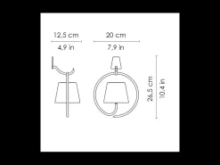 Lámpara de pared LED Poldina blanca recargable y regulable con gancho y batería de hasta 12 horas