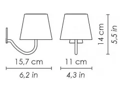 Lámpara de pared LED recargable y regulable Poldina gris oscuro con batería de hasta 12 horas