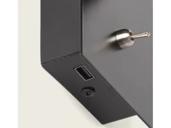 Lámpara de Pared LED 2.5W Cuadrada Aluminio con Puerto USB Gazny Negro Mate