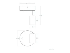 Lámpara de Pared LED 5W Metal con Interruptor Serifos Negro
