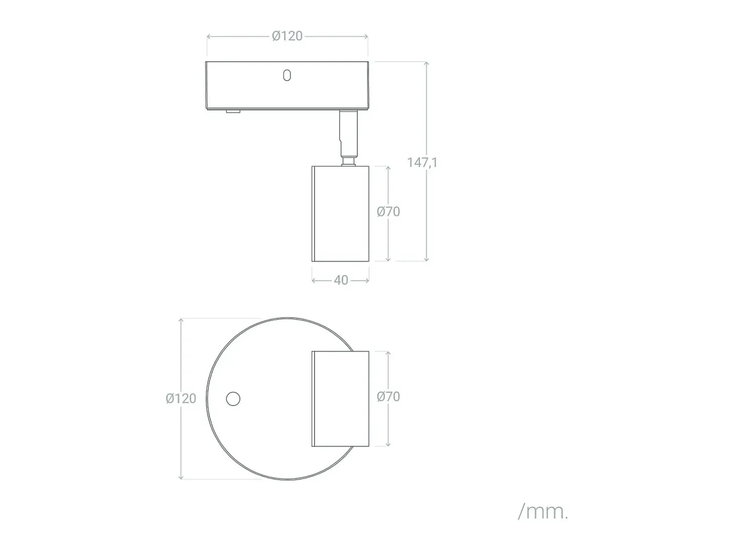 Lámpara de Pared LED 5W Metal con Interruptor Serifos Blanco