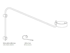 Lámpara de pared LED Zafferano SUPER O con brazo Blanco recargable y regulable