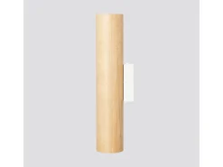 Lámpara de pared Lino moderno de madera/acero - 2 fuentes luminosas - L.6 x A.30 cm - madera natural/blanco