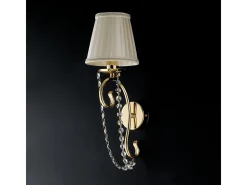 Lámpara de pared Magda de 1 luz en hierro dorado con pantalla .13 P.15 BL146-AP1-OR-PAR