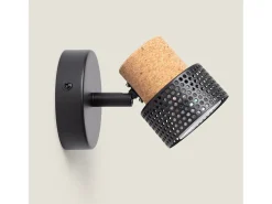 Lámpara de Pared Metal y Corcho Liksy Negro