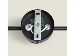 Lámpara de Pared Metal y Corcho Tres Focos Liksy Negro