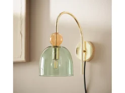 Lámpara de Pared Metal y Cristal Baudelaire Verde