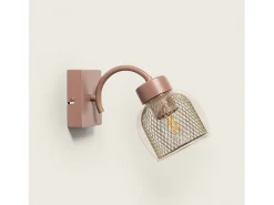 Lámpara de Pared Metal y Cristal Aziel Rosa Maquillaje