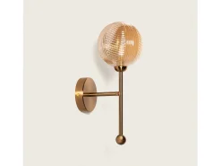 Lámpara de Pared Metal y Cristal Abbie Ámbar