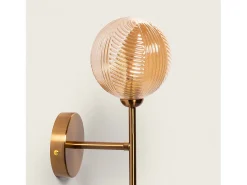 Lámpara de Pared Metal y Cristal Abbie Ámbar