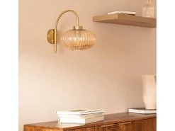 Lámpara de Pared Metal y Cristal Basile Ámbar
