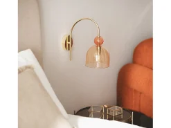 Lámpara de Pared Metal y Cristal Baudelaire Ámbar