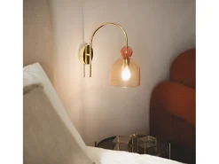 Lámpara de Pared Metal y Cristal Baudelaire Ámbar
