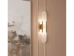 Lámpara de Pared Metal y Mármol Nandra Dorado