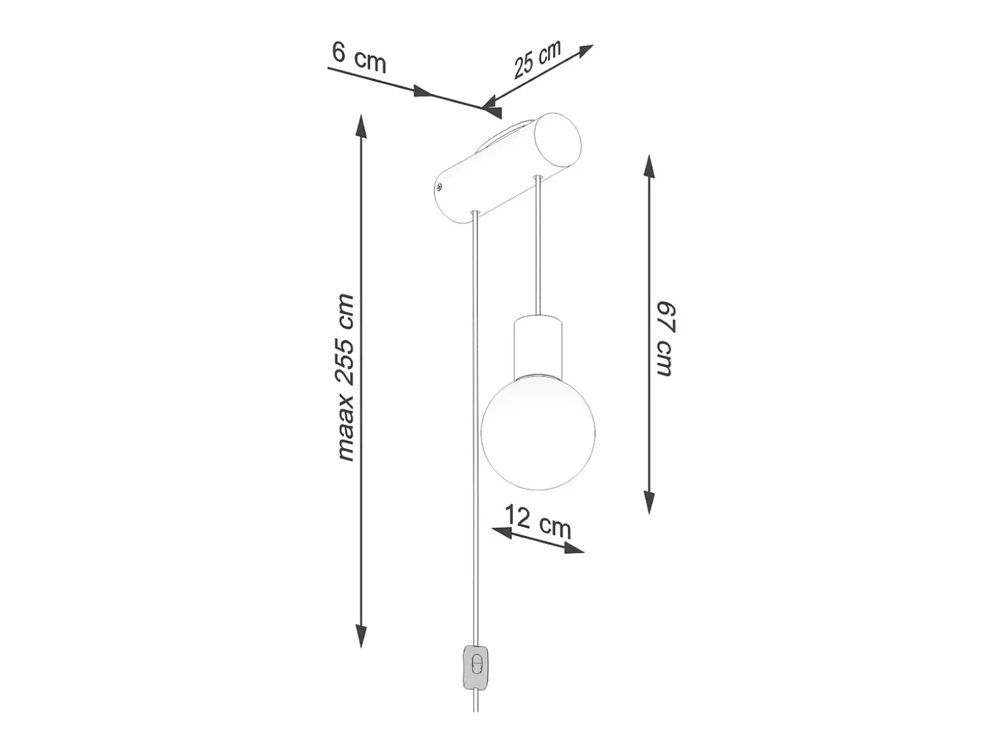 Lámpara De Pared Nimbi Desván De Madera/Vidrio - 1 Fuentes Luminosas - L.6 X A.67 Cm - Madera Natural/Blanco/Negro