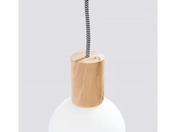 Lámpara De Pared Nimbi Desván De Madera/Vidrio - 1 Fuentes Luminosas - L.6 X A.67 Cm - Madera Natural/Blanco/Negro