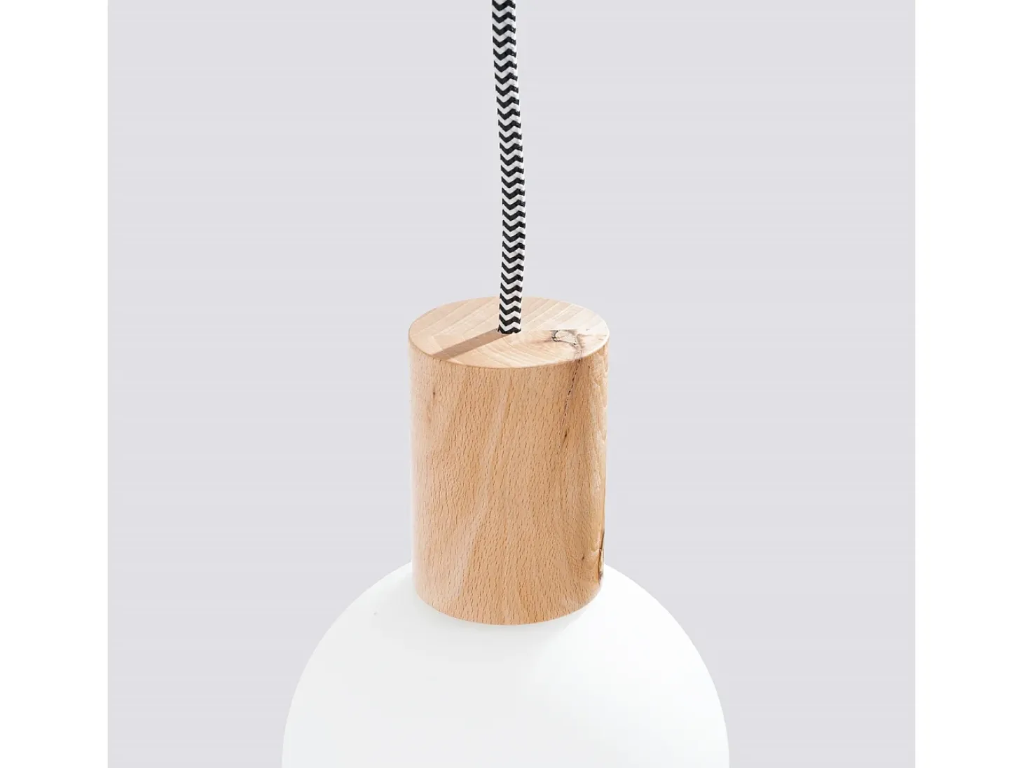 Lámpara De Pared Nimbi Desván De Madera/Vidrio - 1 Fuentes Luminosas - L.6 X A.67 Cm - Madera Natural/Blanco/Negro