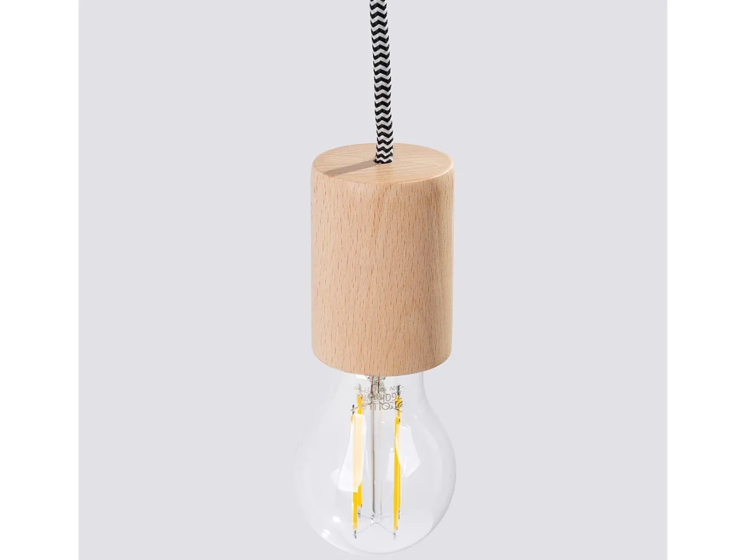 Lámpara De Pared Nimbi Desván De Madera - 1 Fuentes Luminosas - L.6 X A.55 Cm - Madera Natural/Blanco/Negro