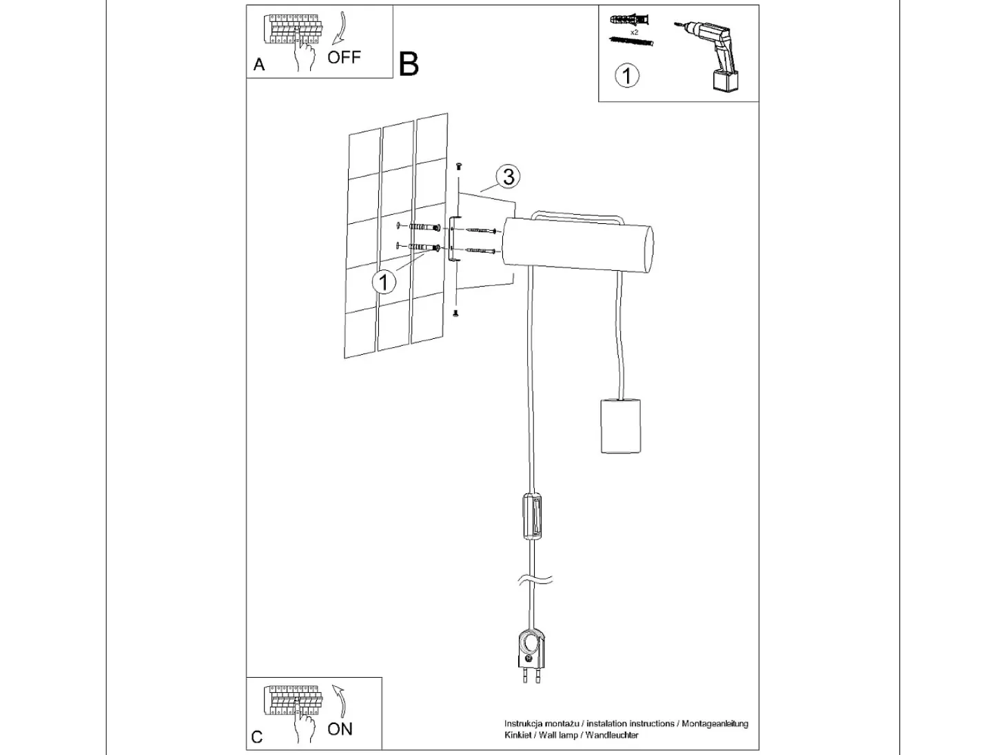 Lámpara De Pared Nimbi Desván De Madera - 1 Fuentes Luminosas - L.6 X A.55 Cm - Madera Natural/Blanco/Negro