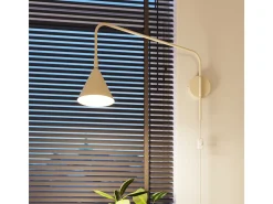 Lámpara De Pared Nox Moderno De Acero - 1 Fuentes Luminosas - L.14 X A.30 Cm - Beige