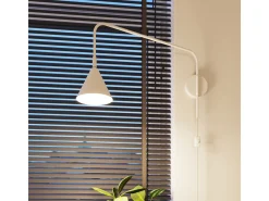 Lámpara De Pared Nox Moderno De Acero - 1 Fuentes Luminosas - L.14 X A.30 Cm - Blanco