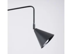 Lámpara De Pared Nox Moderno De Acero - 1 Fuentes Luminosas - L.14 X A.30 Cm - Negro