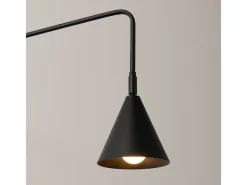 Lámpara De Pared Nox Moderno De Acero - 1 Fuentes Luminosas - L.14 X A.30 Cm - Negro