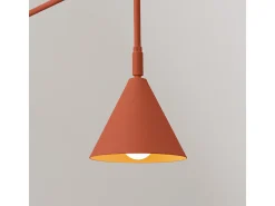 Lámpara De Pared Nox Moderno De Acero - 1 Fuentes Luminosas - L.14 X A.30 Cm - Ocre Rojo