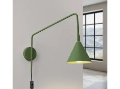 Lámpara De Pared Nox Moderno De Acero - 1 Fuentes Luminosas - L.14 X A.30 Cm - Verde Oliva