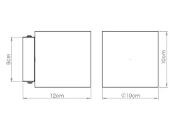 Lámpara de pared Orbis industrial de concreto - 1 fuentes luminosas - L.10 x A.10 cm - verde oliva