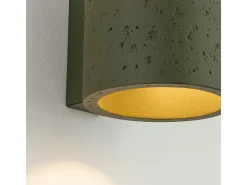Lámpara de pared Orbis industrial de concreto - 1 fuentes luminosas - L.10 x A.10 cm - verde oliva