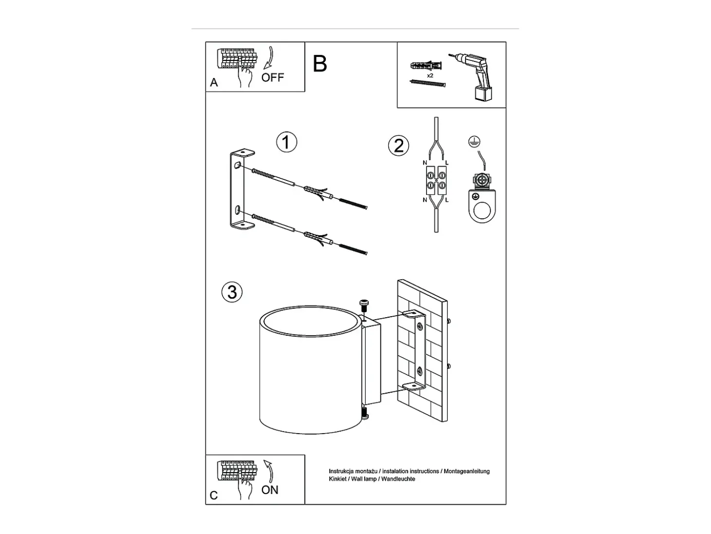 Lámpara De Pared Orbis Minimalista De Acero - 1 Fuentes Luminosas - L.10 X A.10 Cm - Dorado