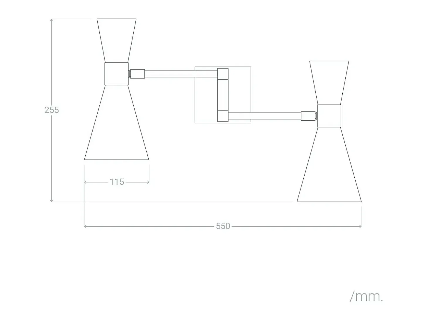 Lámpara de Pared Orientable Metal 2 Focos Jigger Negro