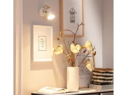 Lámpara de Pared Orientable Metal y Madera 1 Foco Mara Blanco