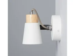 Lámpara de Pared Orientable Metal y Madera 1 Foco Mara Blanco